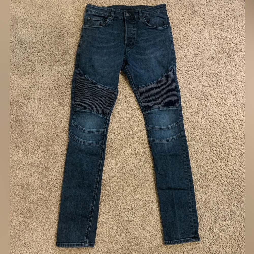 Skinny Biker Denim Jeans | Size 32